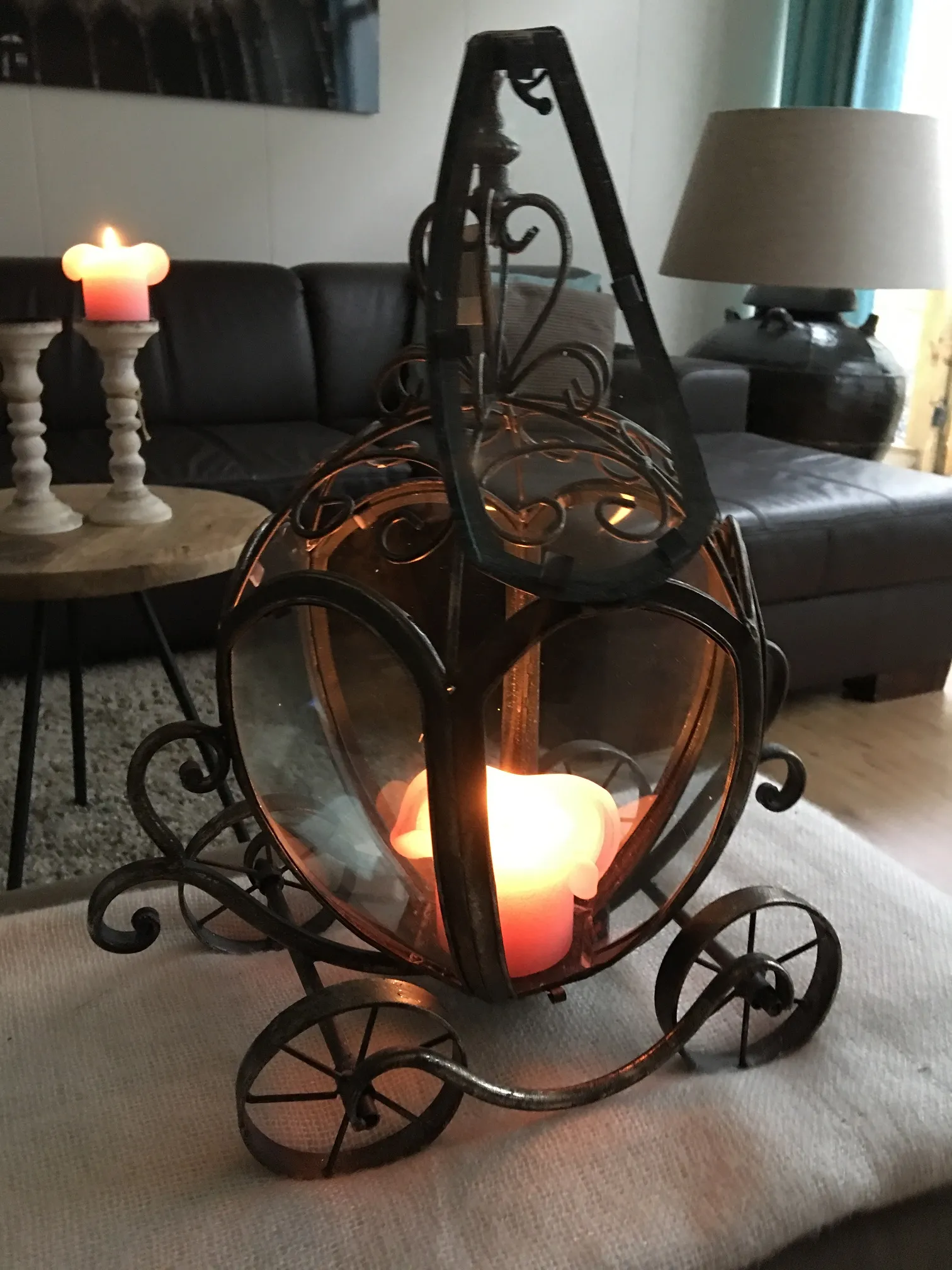 Metallkutschen-Kerzenhalter, sehr schön webshop - het dé om - voor in decoratie én houseandgarden.shop huis