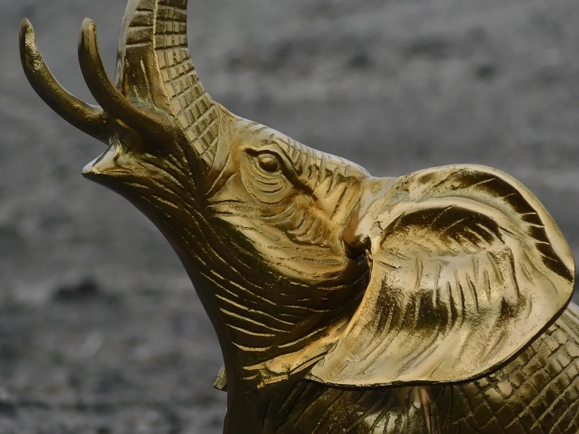 Figur Gold, Tierstatue Elefant, / Aluminiumstatue