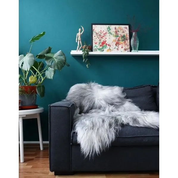 Isländisches Schaffell, naturgrau, Sofa stuhl und Bodendekoration