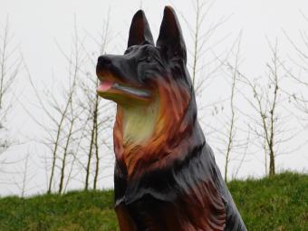 Schäferhund - Polystone Statue - Hund - 85 cm - in Farbe