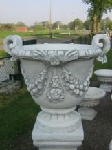 Pot de fleurs en pierre, décoration de jardin en pierre, grand
