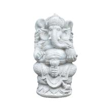 Ganesha - stenen beeld - 68 cm - klassiek wit - hindoeïsme