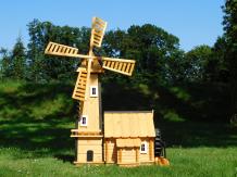 Watermolen, tuindecoratie, hout - met watermolen