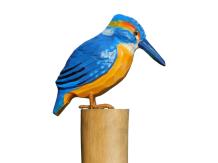 Handgemaakte IJsvogel, Vol in Kleur, Hout