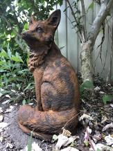 Fuchs, Steinskulptur, Tierfiguren, Gartenfiguren, Steinoxid