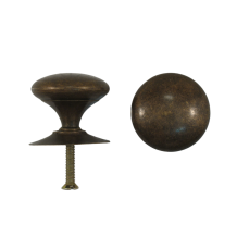 Holle Knop + Rozet - 31 mm -  Antiek Messing