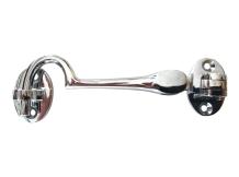 Cabine haak - haak als windhaak sluiting , chrome, 11 cm