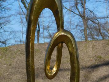 Abstrakte Kunst, kunstvolle Skulptur, auf Sockel aus Granit, Aluminium