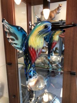 IJsvogel geheel glas, tafel decoratie, huisdeco