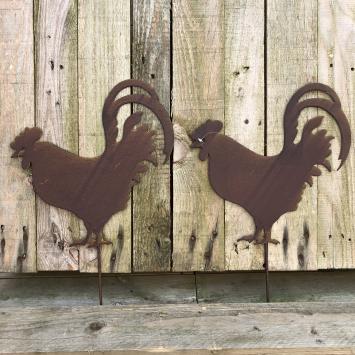 Sihouette Rooster - Metall matt-braun, Gartenstuhl