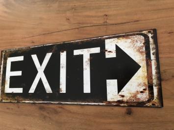 Mooi metalen sign- wand-bord met : EXIT