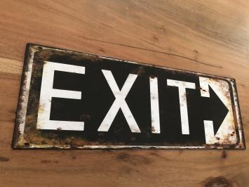 Mooi metalen sign- wand-bord met : EXIT