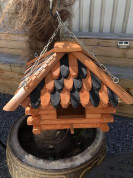 Lux Vogelhaus aus Holz, Vogelfutterhaus zum Aufhängen