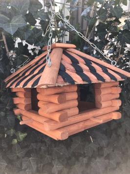 Lux Vogelhaus aus Holz, Vogelfutterhaus zum Aufhängen