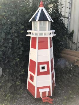 XXL houten vuurtoren met verlichting, prachtig in kleur