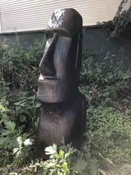 MOAI XXL, große Steinskulptur, von den Osterinseln, dunkelbraun