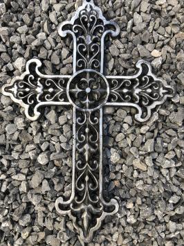 Kreuz aus Gusseisen-schwarz-silber