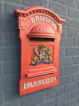 Dubbel postbusfront kleppen, vol gietijzer, zware uitvoering