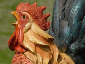 Haan, beeld van polystone, tuinbeeld haan in kleur