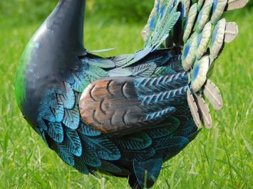 Gartenstatue Pfau, Tierstatue aus Metall - Gartendekoration