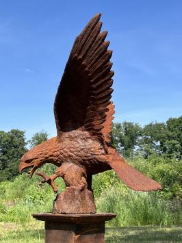 Große Adlerstatue, komplett aus Gusseisen, Gartenstatue, exklusive Statue