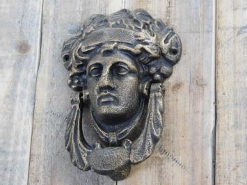 Türklopfer für die Haustür, Türklopfer Athena, Gusseisen, Farbe Bronze