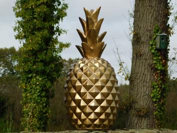 Große Ananas aus Polystone, goldfarben