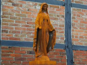 Marienstatue auf Sockel, 180 cm, Gusseisen, große Kirchenstatue