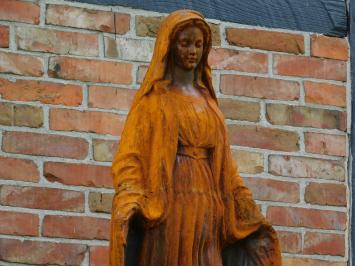 Beeld Maria op sokkel, 180 cm, gietijzer, groot kerkbeeld