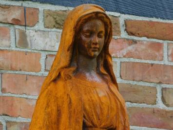 Beeld Maria op sokkel, 180 cm, gietijzer, groot kerkbeeld