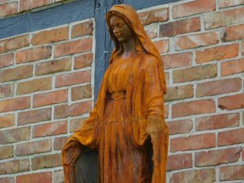 Marienstatue auf Sockel, 180 cm, Gusseisen, große Kirchenstatue