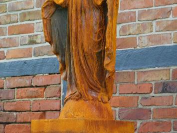 Marienstatue auf Sockel, 180 cm, Gusseisen, große Kirchenstatue