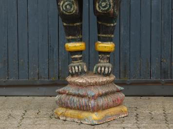 Historische Balinese tijger zwart XXL - handgemaakt van hout - authentiek