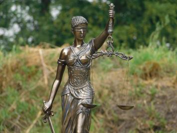 Groot beeld van Vrouwe Justitia, brons-look