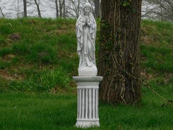 Marienstatue auf rundem Sockel - 135 cm - Stein