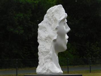 Stijlvol Beeld 'The Face' - Polystone - Hoogte 51 cm - Wit