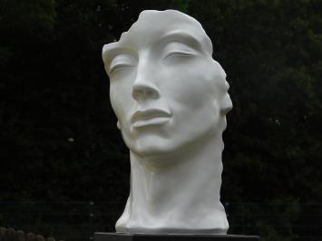 Stilvolle Statue 'Das Gesicht' - Polystone - Höhe 51 cm - Weiß