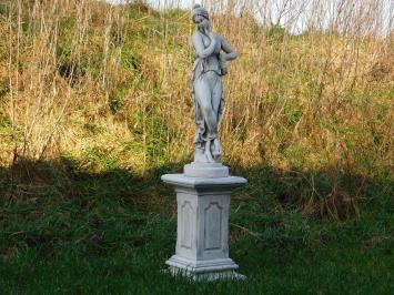 Statue Frau auf Sockel - 105 cm - Massivstein