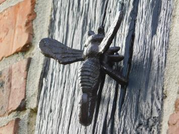 Muurhaak bij, tuinmuur decoratie, gietijzer, wanddecoratie