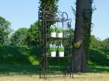 Etagere für den Garten, Blumentreppe, schmiedeeisern und klappbar, antik