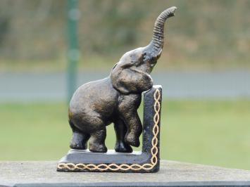 Buchstützen Elefant, Gusseisen, Satz von zwei