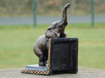 Buchstützen Elefant, Gusseisen, Satz von zwei