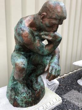 Sculptuur - verkoperd gietijzeren beeld, de denker