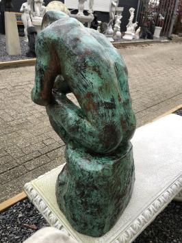 Sculptuur - verkoperd gietijzeren beeld, de denker