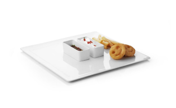 Chip & Dip-Set, Porzellan, dreiteiliges Snack-Set