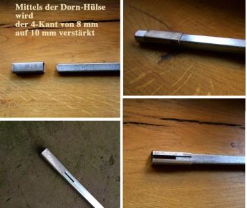 Adapterhülse - zur Verdickung eines Türgriffstifts - Metall