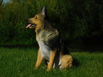 Gartenstatue Deutscher Schäferhund, Statue Hund, detailliert, Polystone