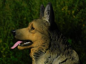 Gartenstatue Deutscher Schäferhund, Statue Hund, detailliert, Polystone