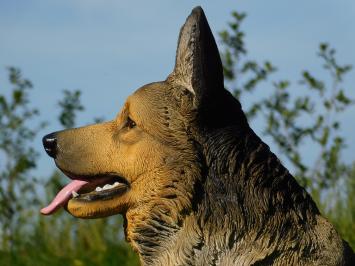 Gartenstatue Deutscher Schäferhund, Statue Hund, detailliert, Polystone