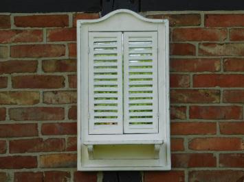 Grote houten spiegel, mooie decoratie voor binnen en buiten, old white